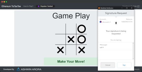 Ethereum TicTacToe
